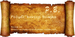 Polyákovics Bianka névjegykártya